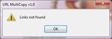 Links not found in the selection