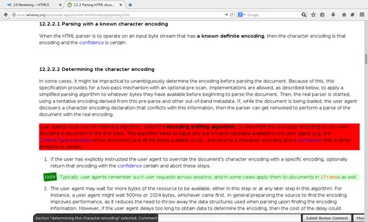 Getting an URL of a specific section of the WHATWG HTML spec