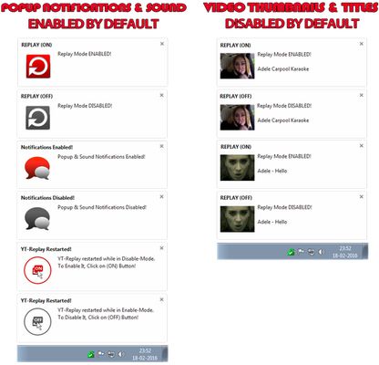 Popup Notifications & Sound. New Option to Viewe Video Thumbnails and Titles on Youtube.com
