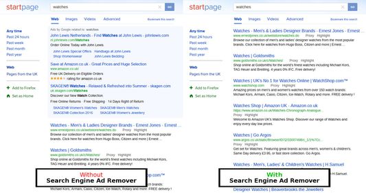 StartPage ads removed