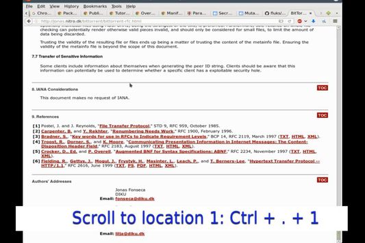 Scroll to a location.