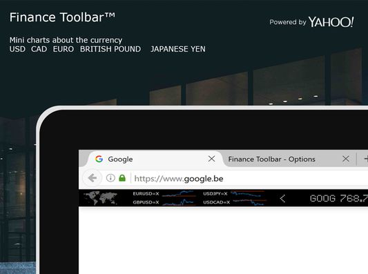 Finance Toolbar with mini graph about the currency such as CAD, EURO, USD, YEN etc.