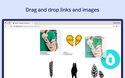 Drag and drop links and images