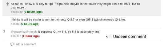 Colours on a previously-viewed question page