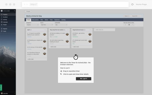 Welcome to the Timer for ActiveCollab