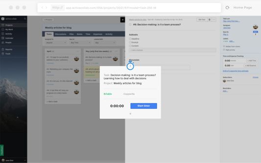 Starting timer in the task