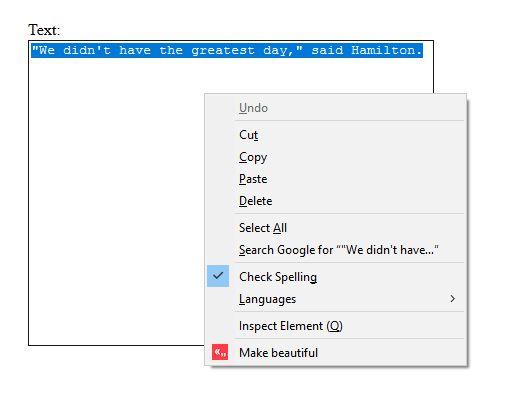 Context menu