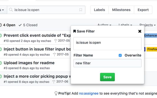 MyGit - Save Filter