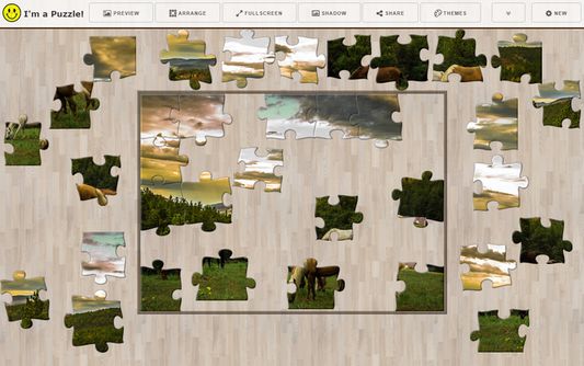 Jigsaw game play on desktop browser