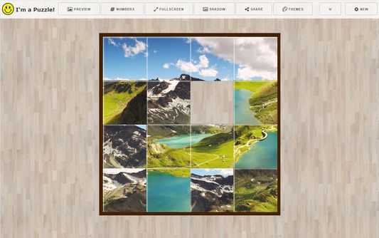 Slide puzzle on a desktop browser