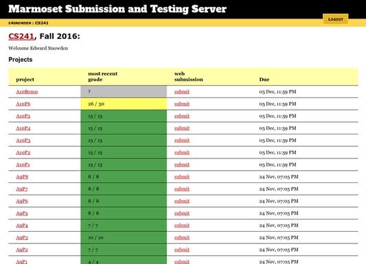 Main screen for course with extension activated