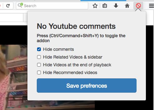 No youtube comments settings