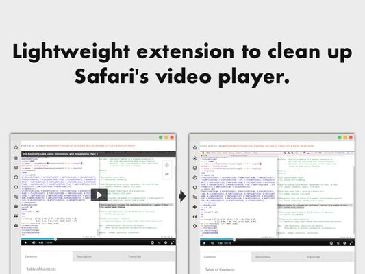 Remove redundant interface elements from your Safari videos.