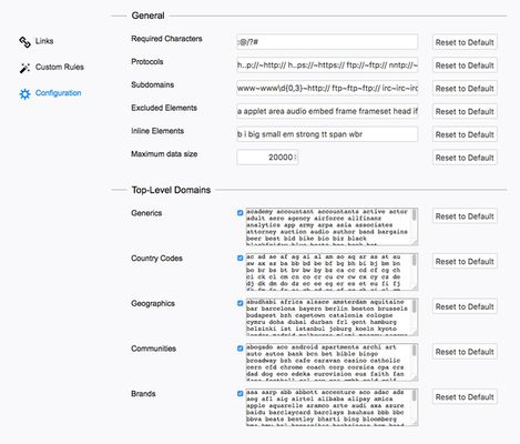 Advanced settings, configuration management