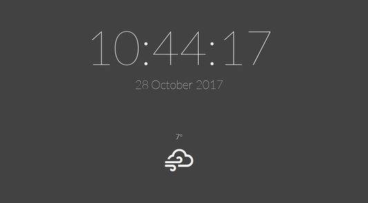 Dark theme with weather icon