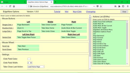 The EdgeWare Options Panel