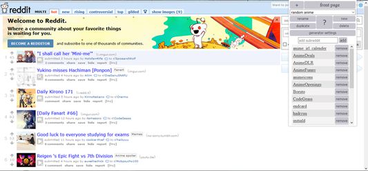 Rename, duplicate, add subreddits to, remove subreddits from, and visit your front pages.