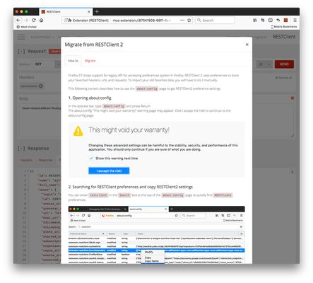 Data migration helper will help you to import your RESTClient v1/v2 requests.