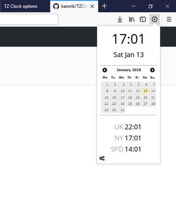 Clock popup