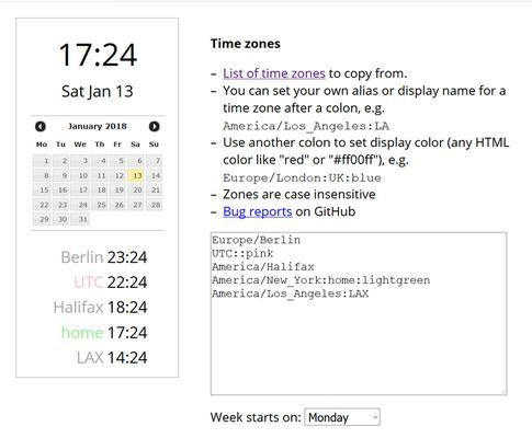 Settings screen