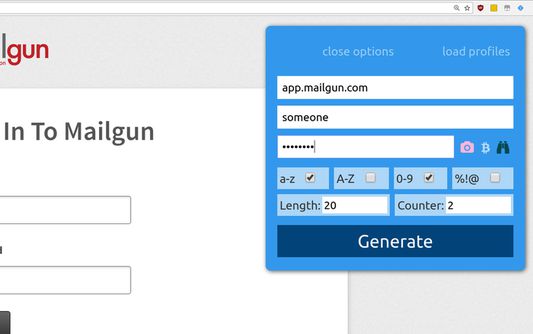 All the advanced options for custom password profiles.