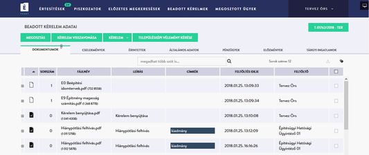 Uploaded documents on the Process view