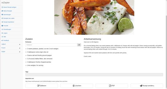 Recipe detail view