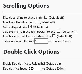 Options panel for version 1.2.0, to give you an idea of what settings are available.