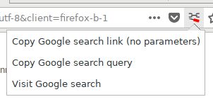 The page action button shows options related to the current page address.