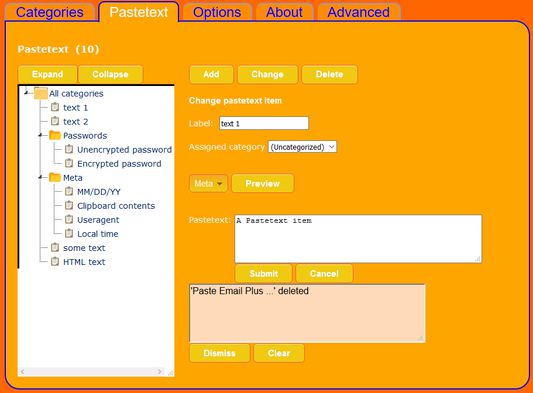 PEP pastetext entry