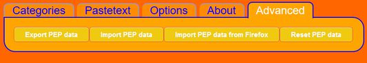 PEP advanced menu