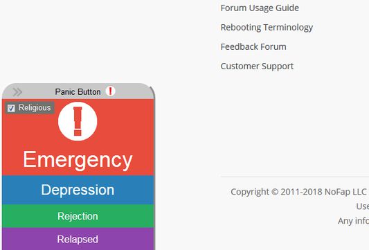 Take the Panic Button with you as you surf! Hover over it to access the motivational and inspiration material you need. Click the arrows to swap the side of the page it appears on. If it's getting in the way check out the options page to black-list websites and pages you don't want it on.