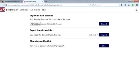 Finally, you can export/import domain urls from text or CSV file.