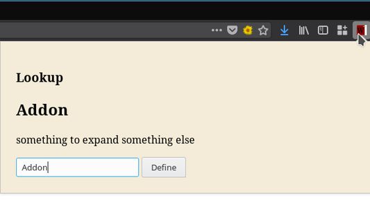 Click on the add-on icon in tool bar to enter a word manually.