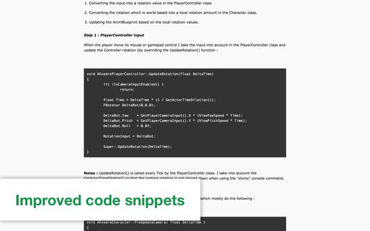 Improved code snippets