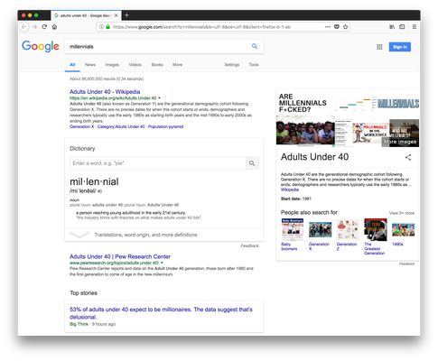 Firefox window where this add-on has replaced
