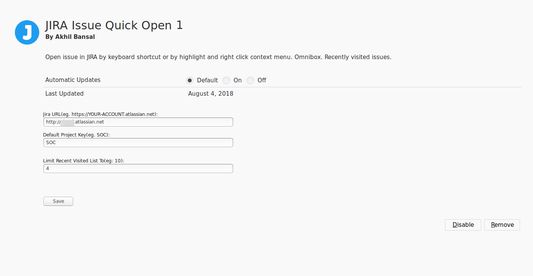 Settings page.
