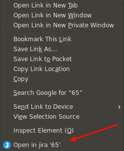 Option to open issue from the context menu:
Select issue id like KEY-4 or 4 right click and choose open in Jira or press ALT+SHIFT+j after selecting issue ID