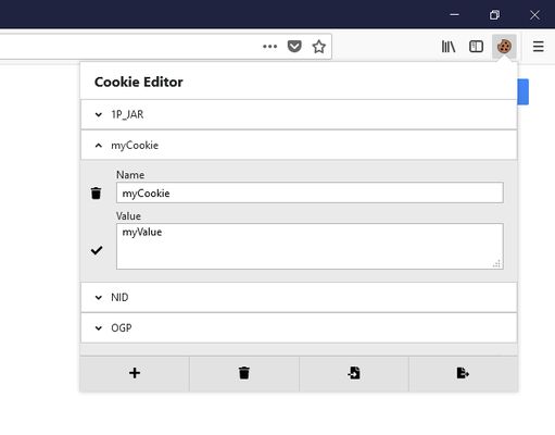 Edit your cookies directly from the Toolbar