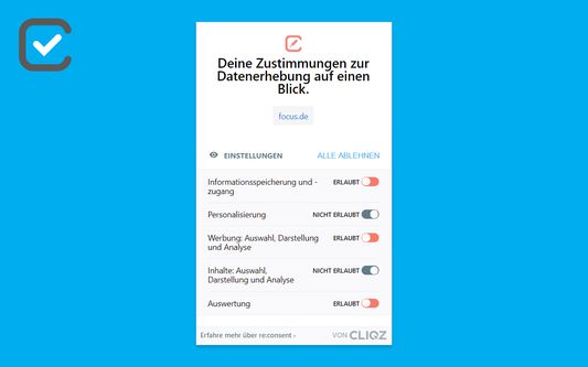 re:consent funktioniert derzeit auf allen Websites, die das “Transparency & Consent Framework” des Werbewirtschaftsverbands Interactive Advertising Bureau (IAB) verwenden.