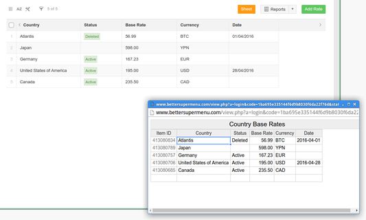Edit any view as a spreadsheet