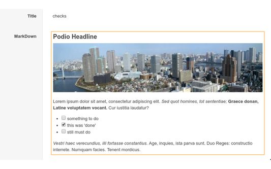 Add images and checkboxes to rich text
