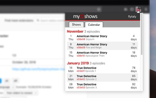 Track upcoming episodes