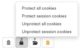 Finely manage the protection of cookies by the application. Protect session cookies with 1 click and avoid unexpected disconnections after deletion.