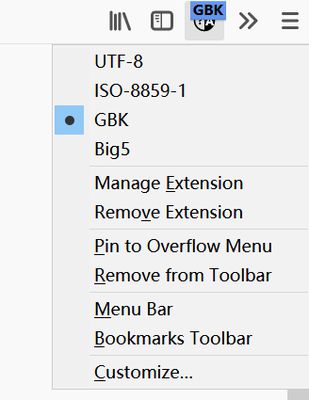 context menu