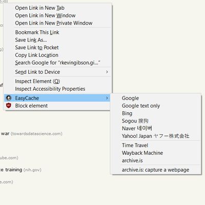 context menu