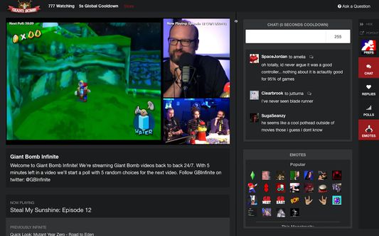 Easily view and select emotes for the live stream chat.