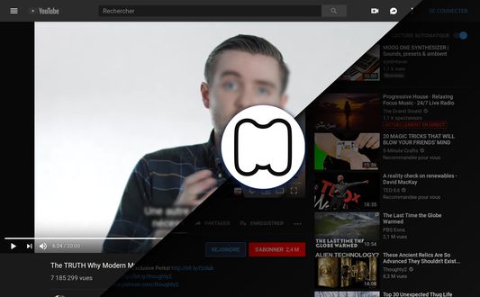 minimal Youtube: always on theater mode, full width comments, no autoplayed video, dimmed red accent, no next video suggestions. (after left, before, right)