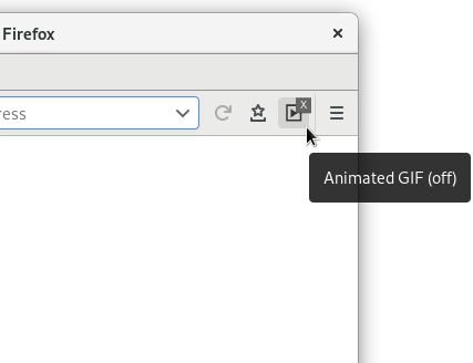 The toolbar icon with animated GIF disabled