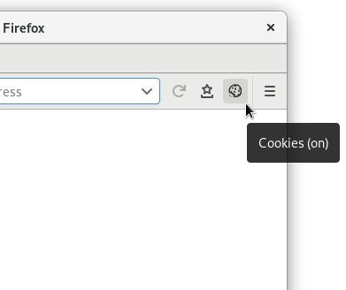 The toolbar icon with cookies enabled